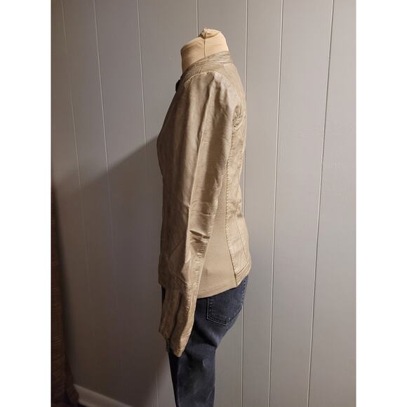 Sebby Collection - Women's Small Vegan Leather Bomber Jacket - Picture 4 of 11